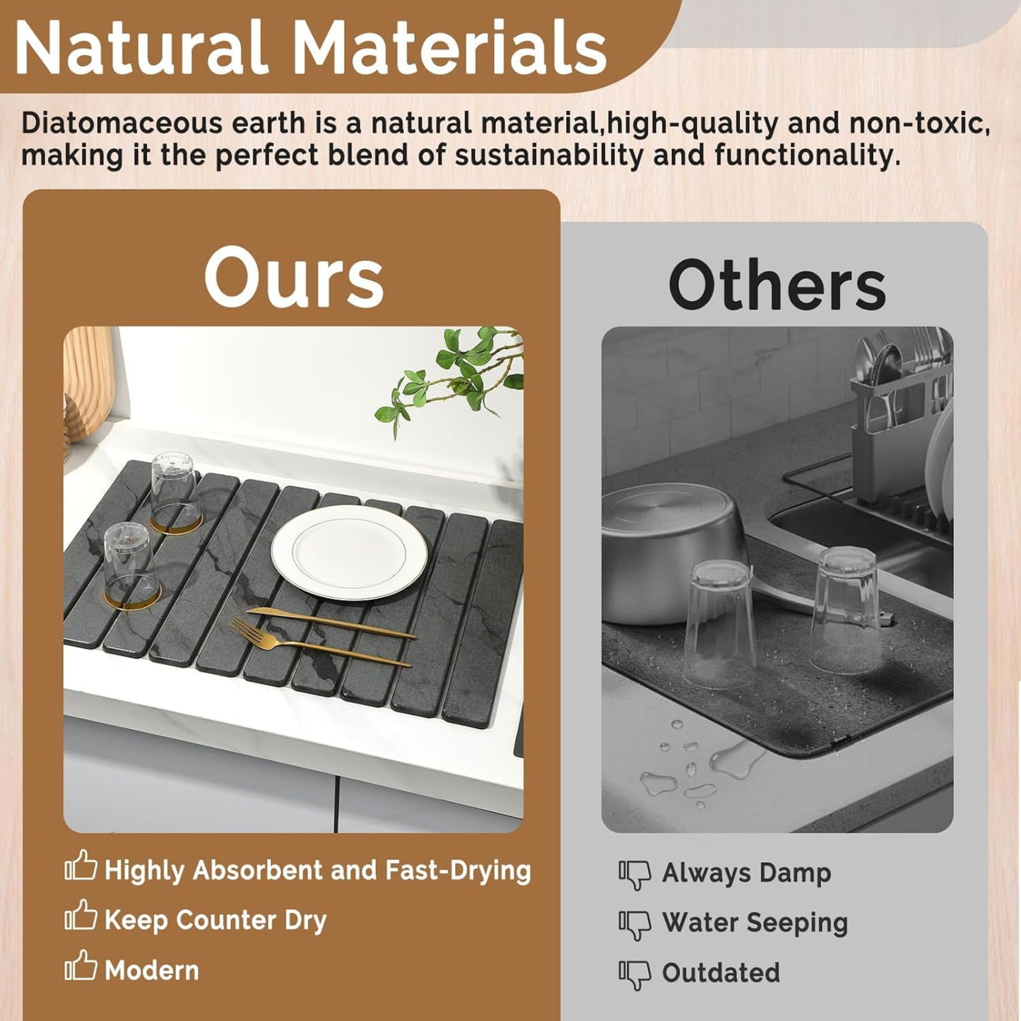 Diatomaceous Dish Drying Mat