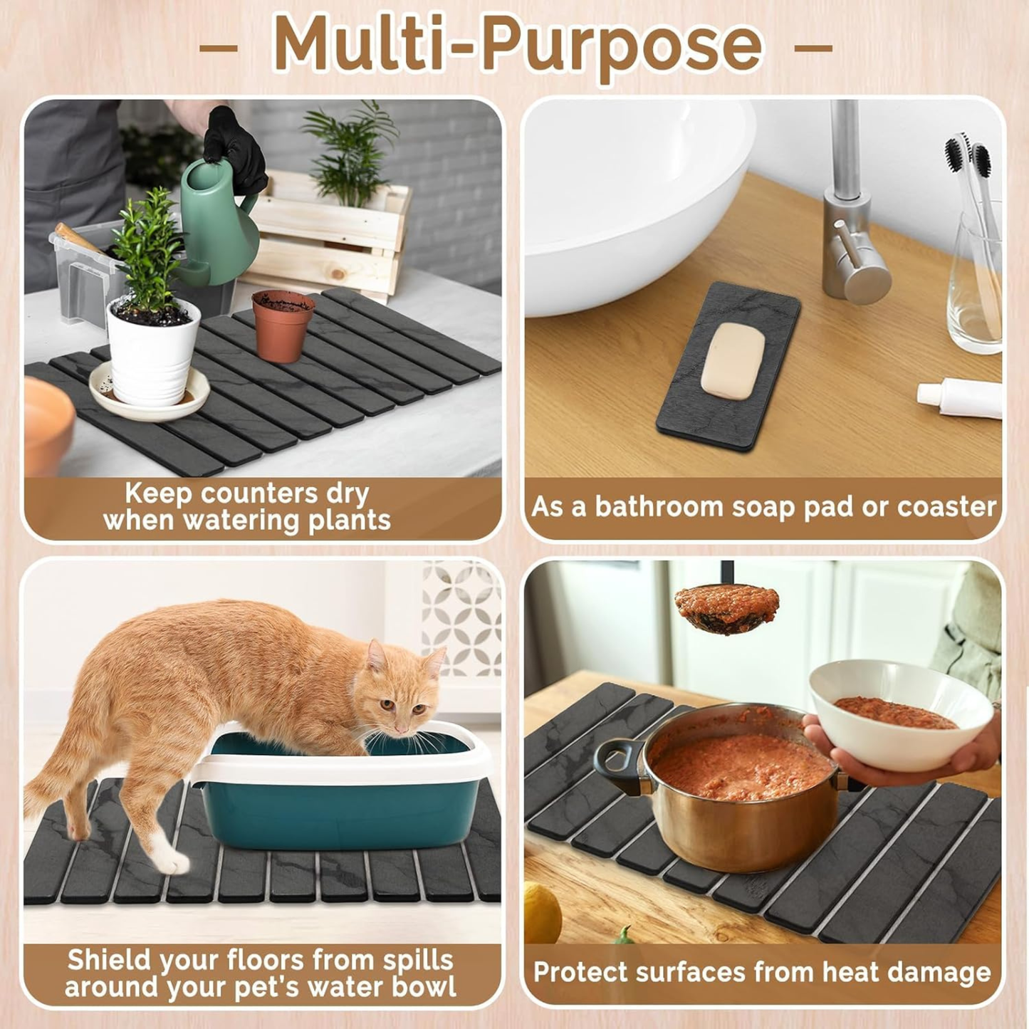 Diatomaceous Dish Drying Mat